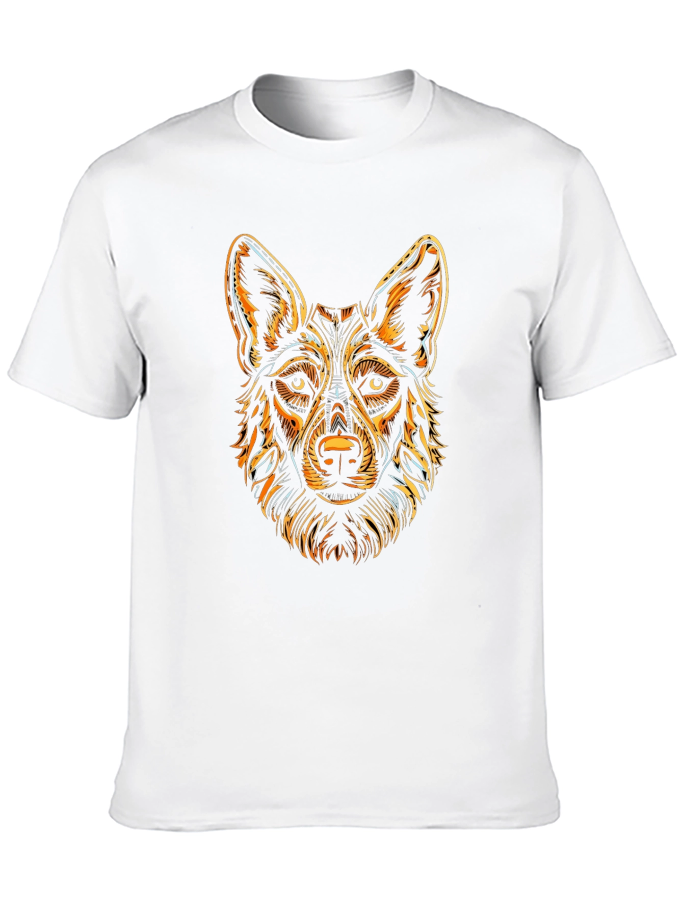 Black T-Shirt with Stylized Dog Graphic