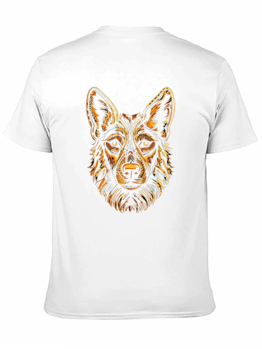Black T-Shirt with Stylized Dog Graphic
