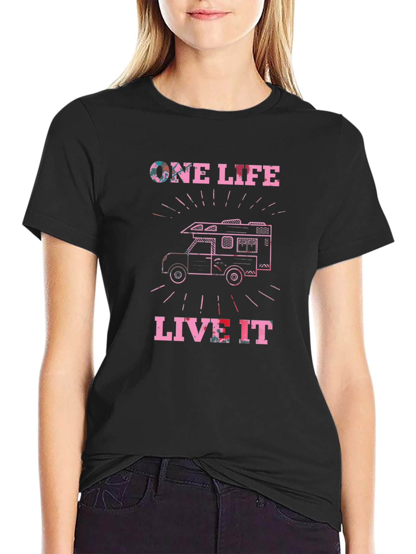One Life Live It Graphic Tee Camping RV T-Shirt