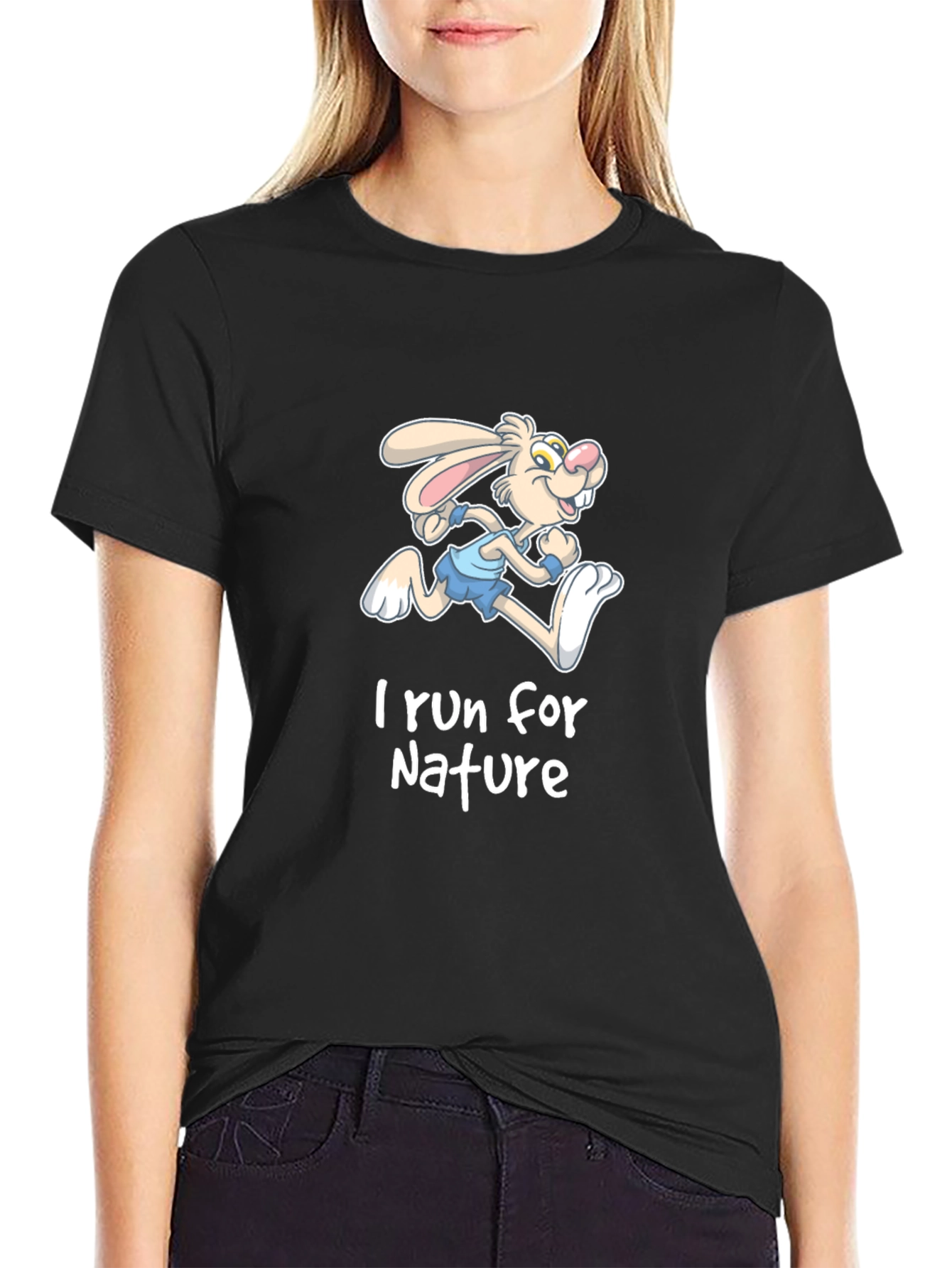 I Run for Nature T-Shirt - Funny Rabbit Design