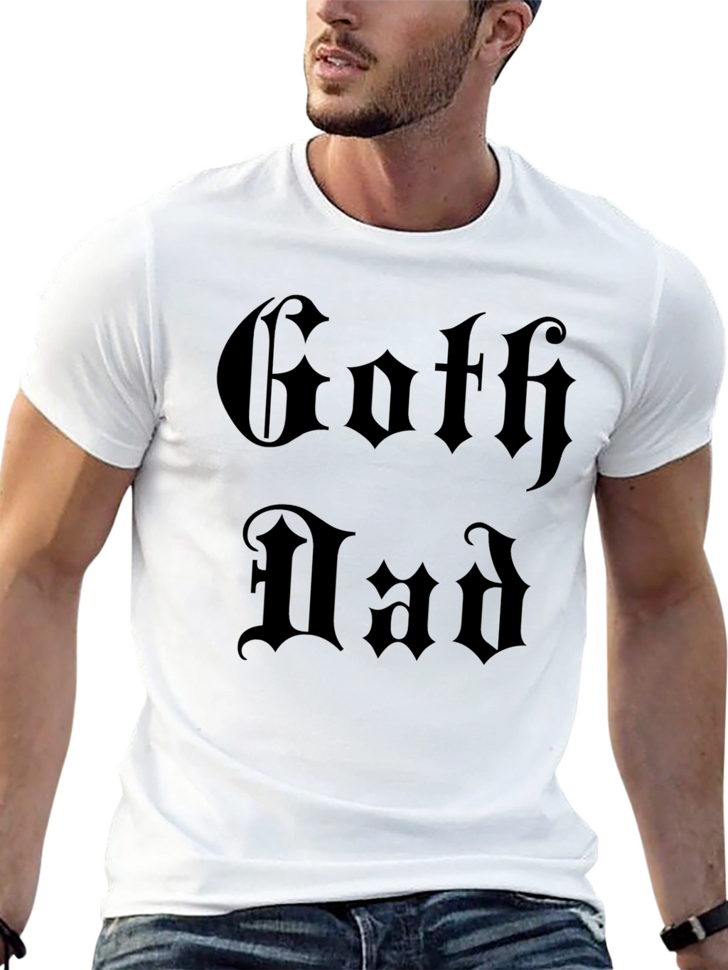 Goth Dad Graphic Tee - Black Gothic Style