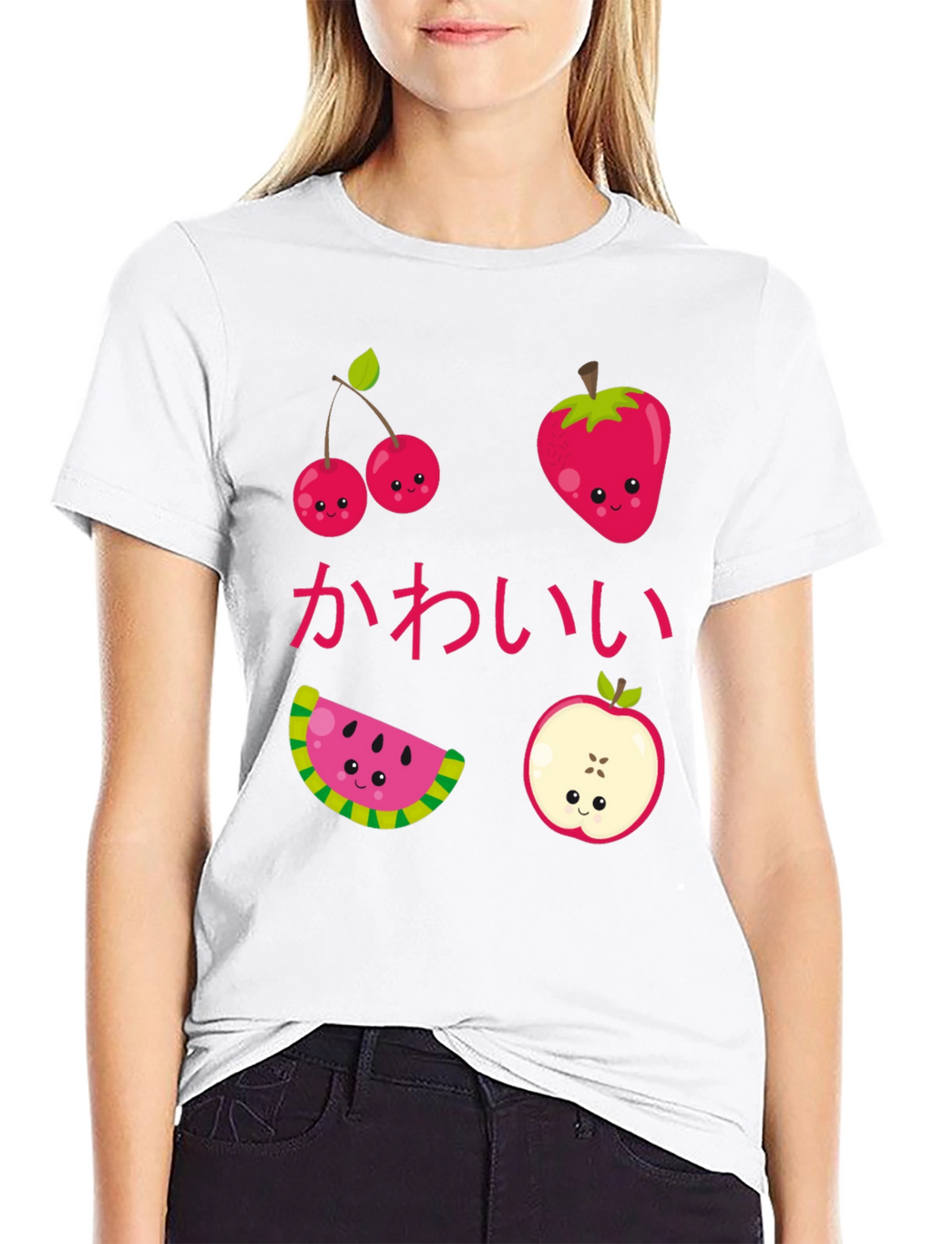 Kawaii Fruit Graphic T-Shirt - Cute Anime Style