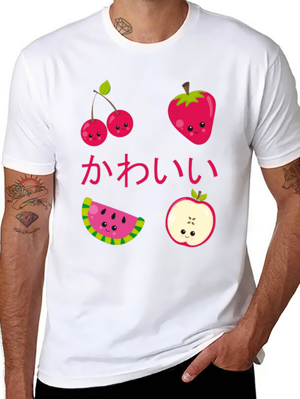Kawaii Fruit Graphic T-Shirt - Cute Anime Style