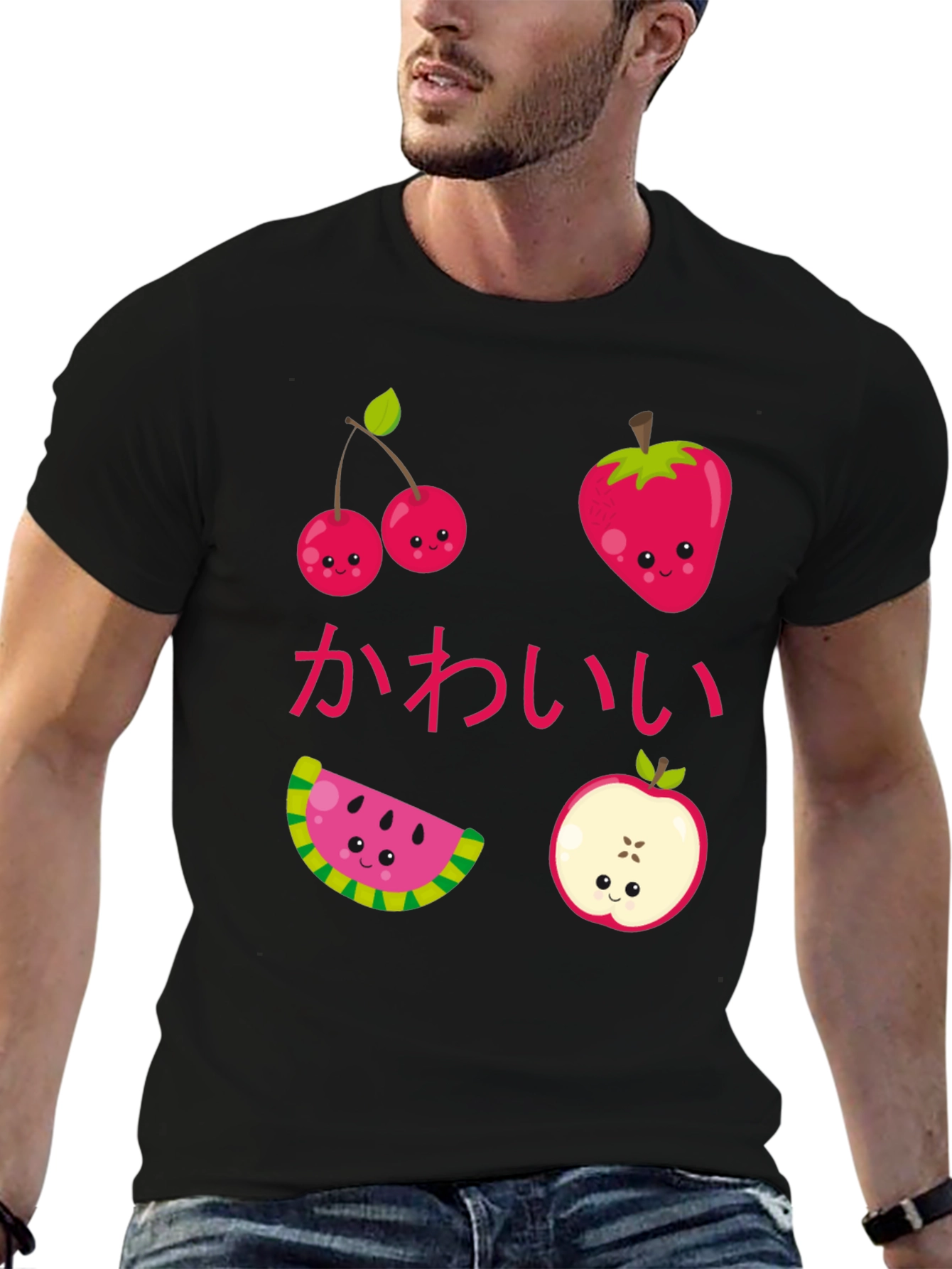 Kawaii Fruit Graphic T-Shirt - Cute Anime Style