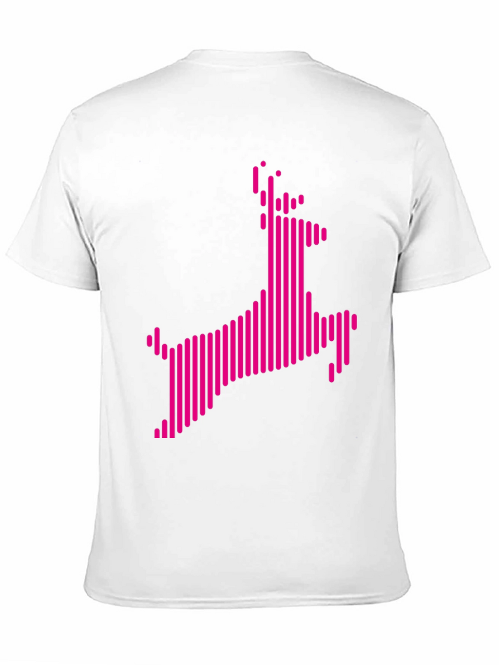 Abstract Pink Deer Graphic Black T-Shirt