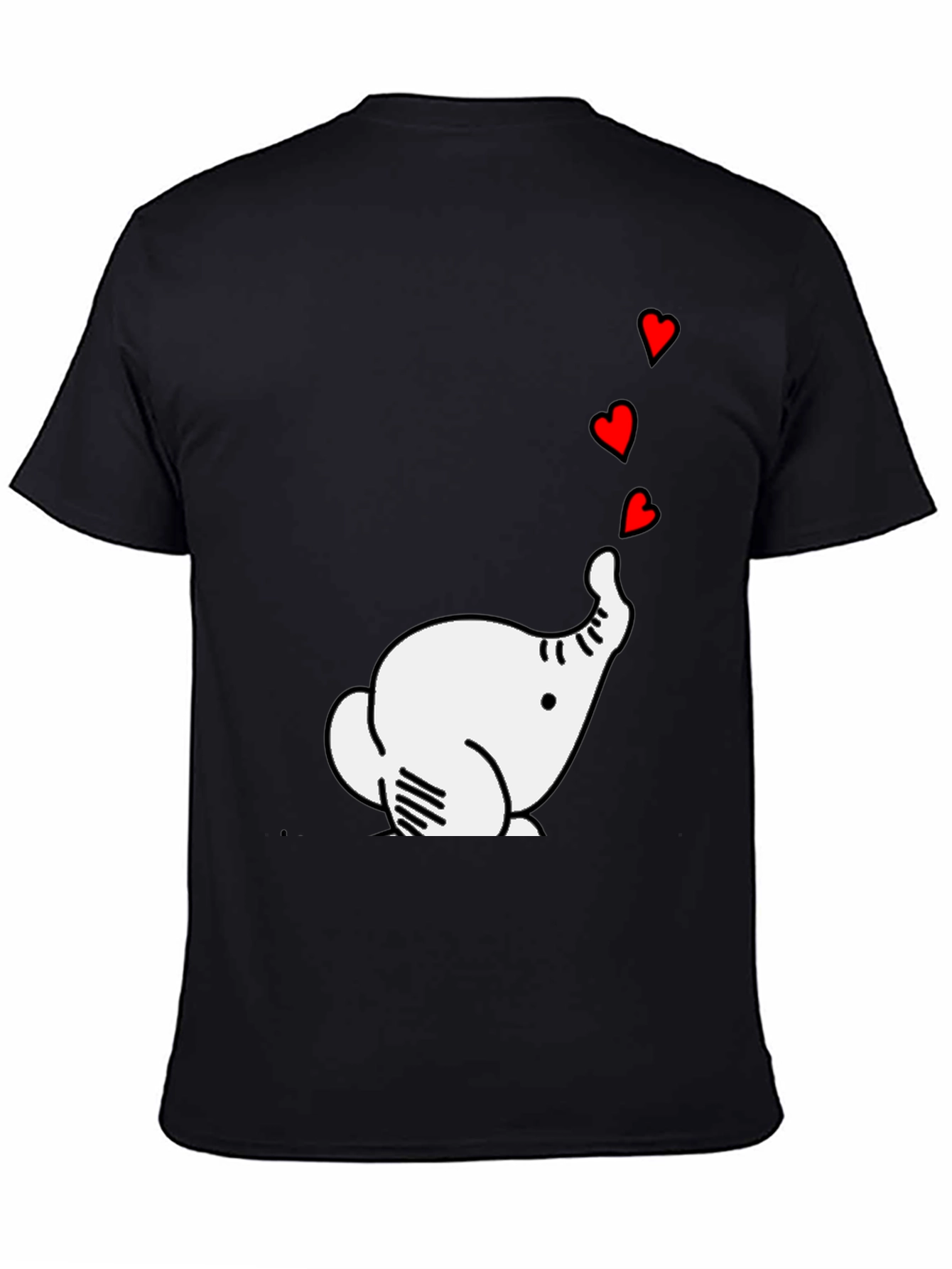 Elephant Hearts Graphic Black T-Shirt