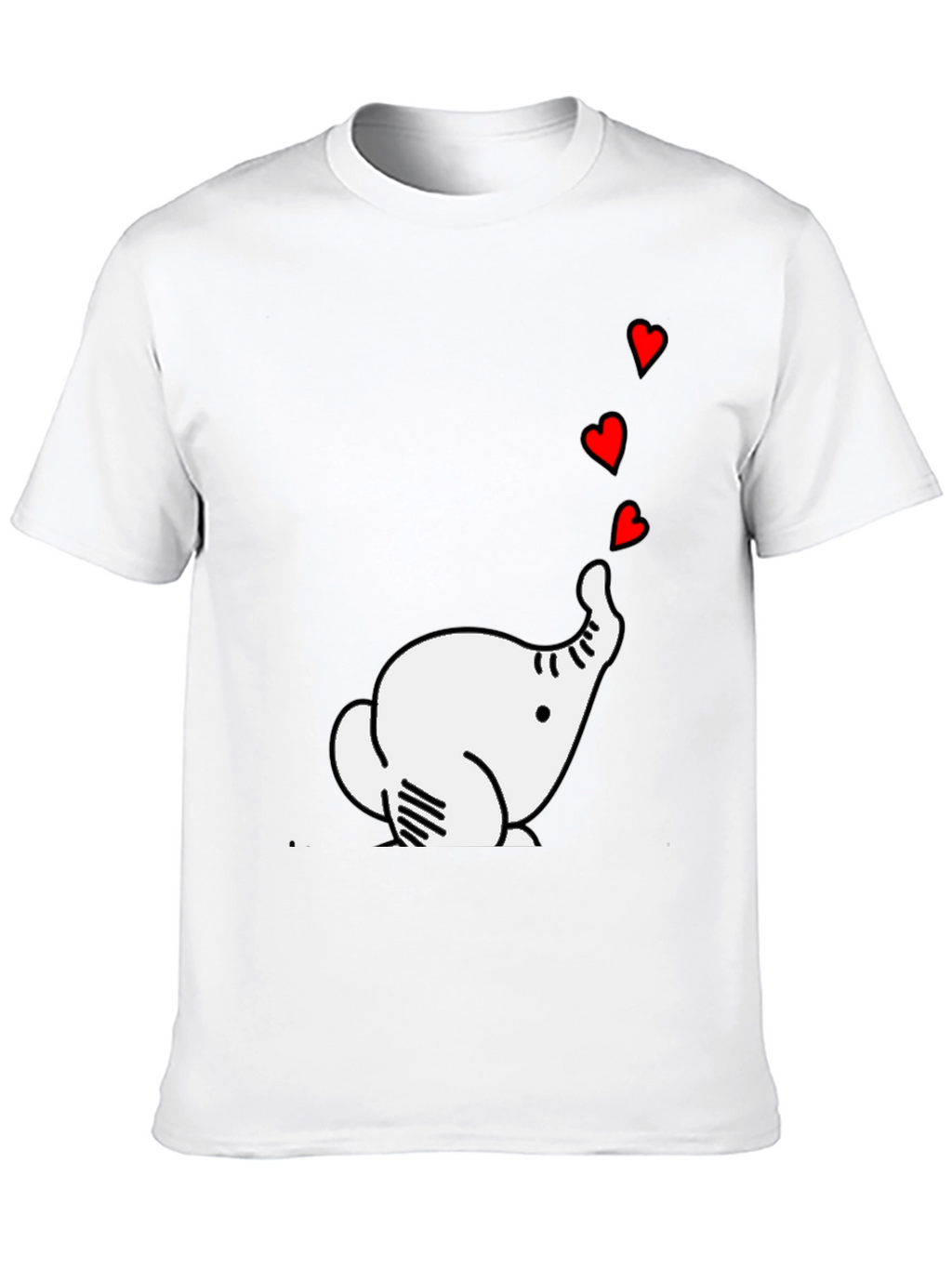Elephant Hearts Graphic Black T-Shirt
