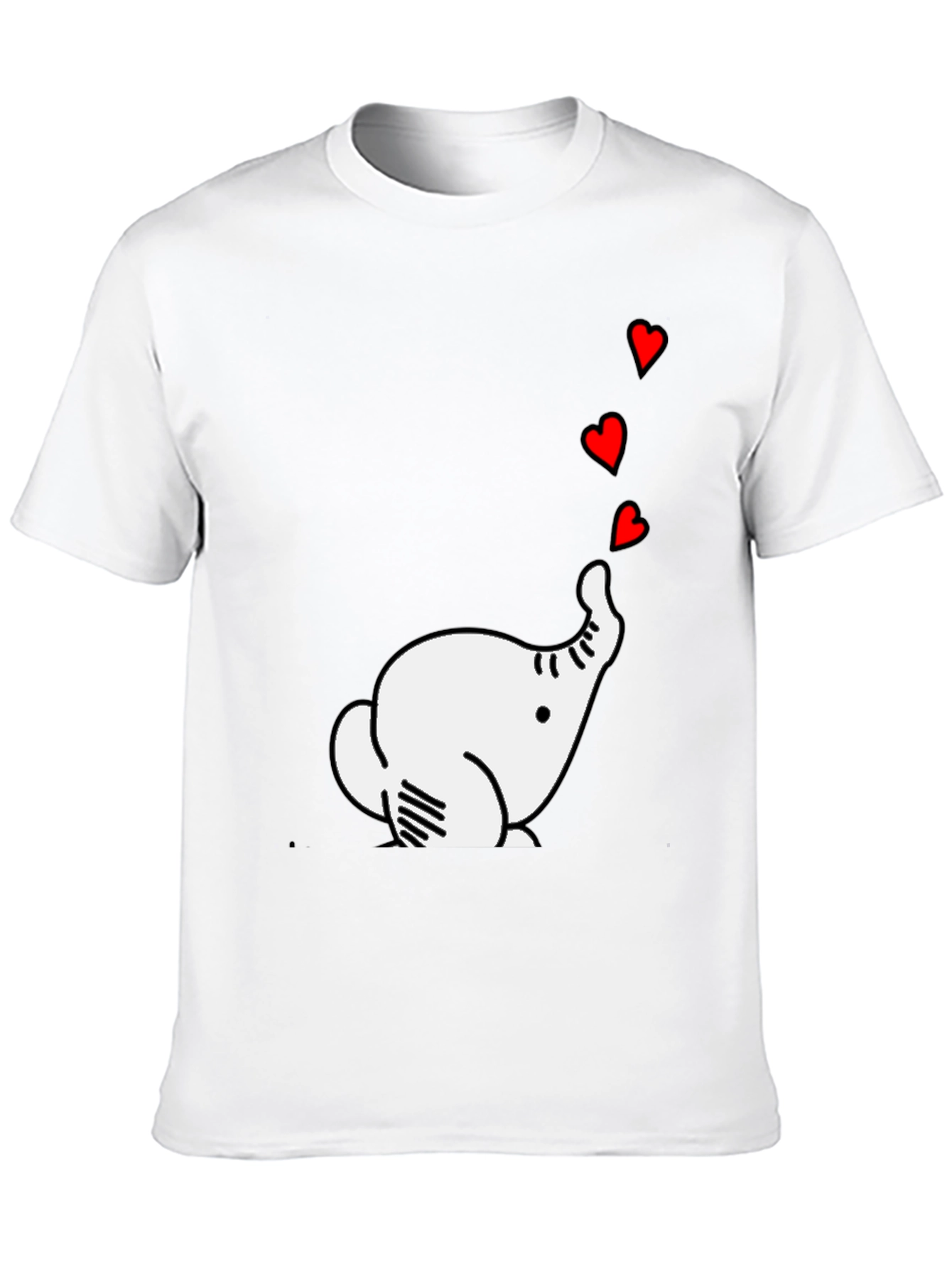 Elephant Hearts Graphic Black T-Shirt