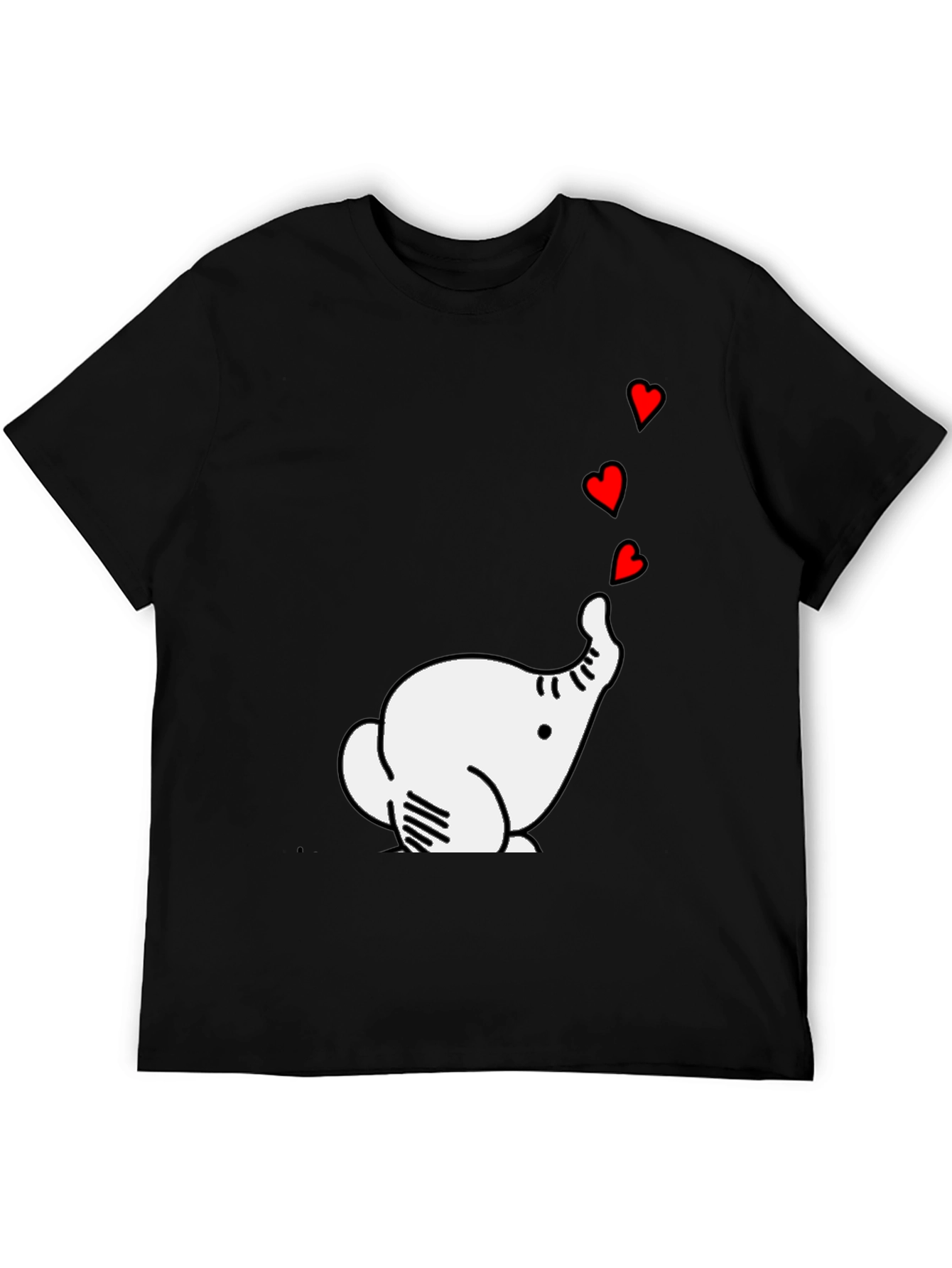 Elephant Hearts Graphic Black T-Shirt