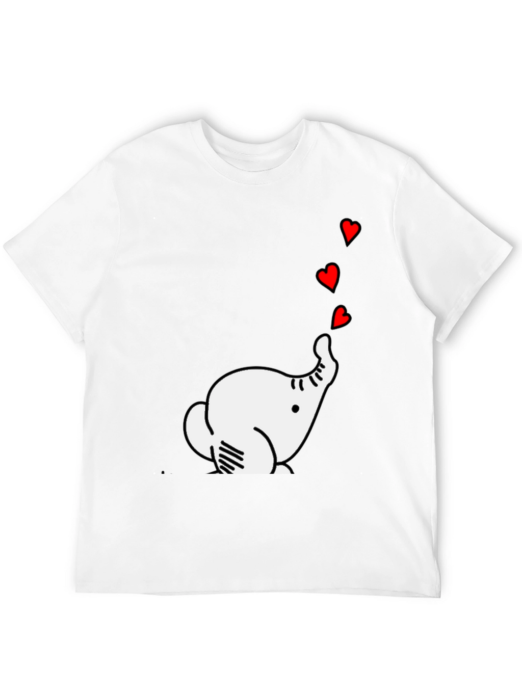 Elephant Hearts Graphic Black T-Shirt