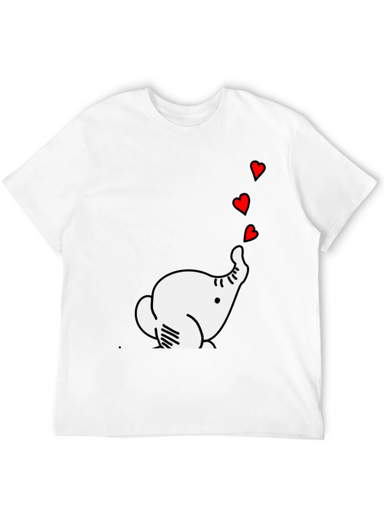 Elephant Hearts Graphic Black T-Shirt