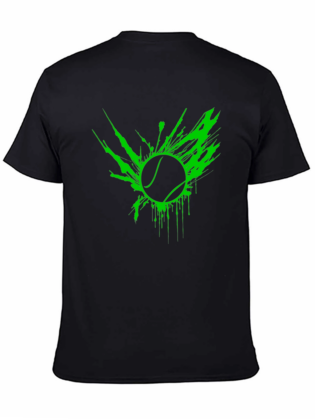 Neon Tennis Ball Graphic Black T-Shirt