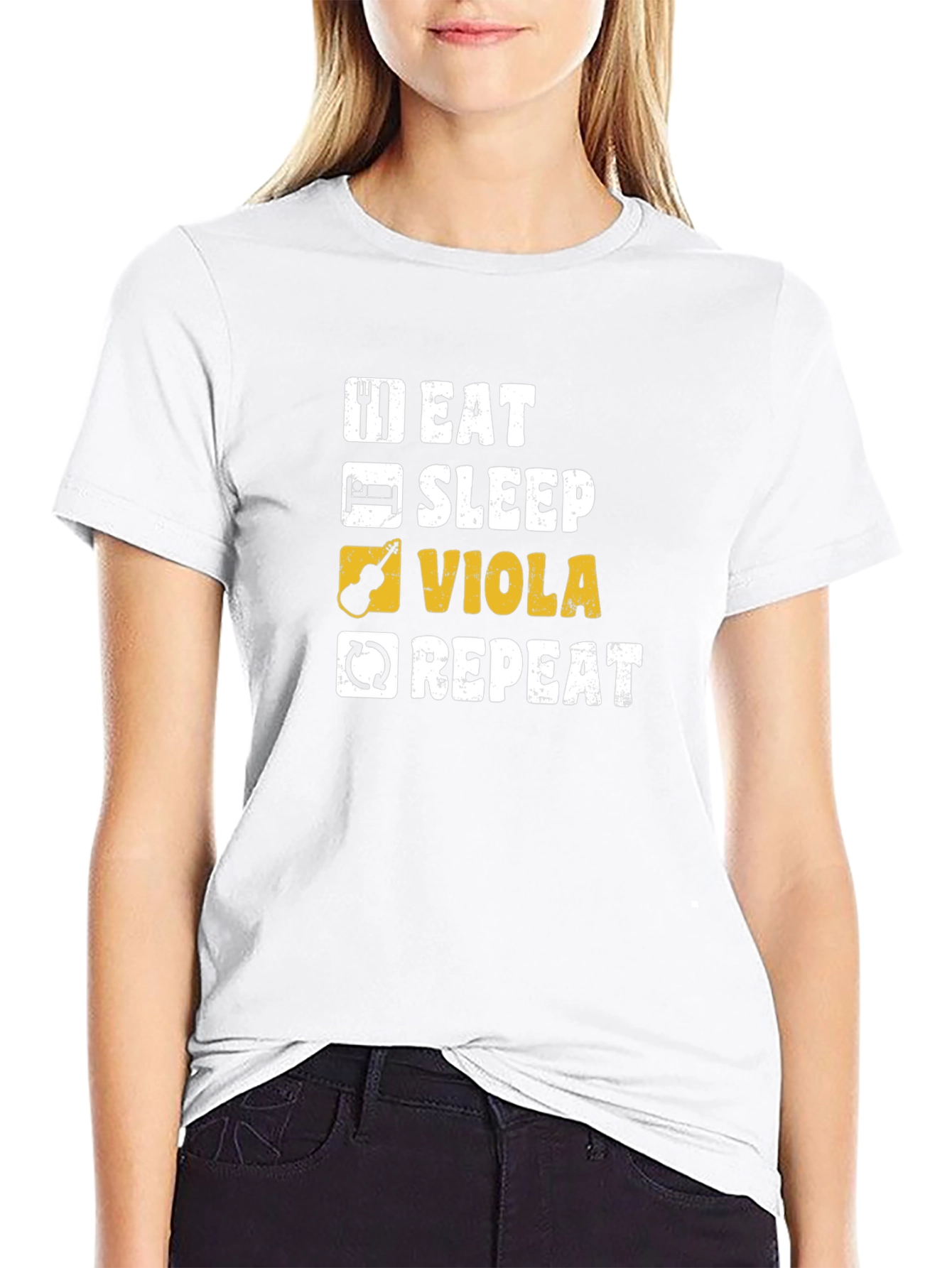 Eat Sleep Viola Repeat Black T-Shirt
