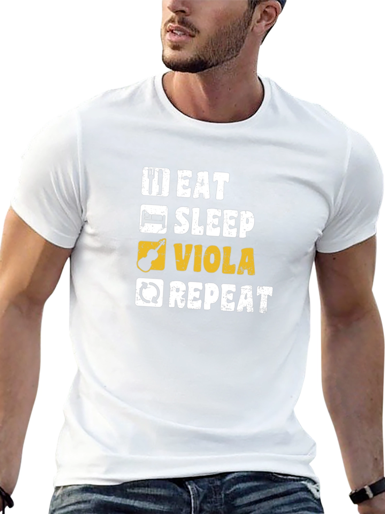 Eat Sleep Viola Repeat Black T-Shirt