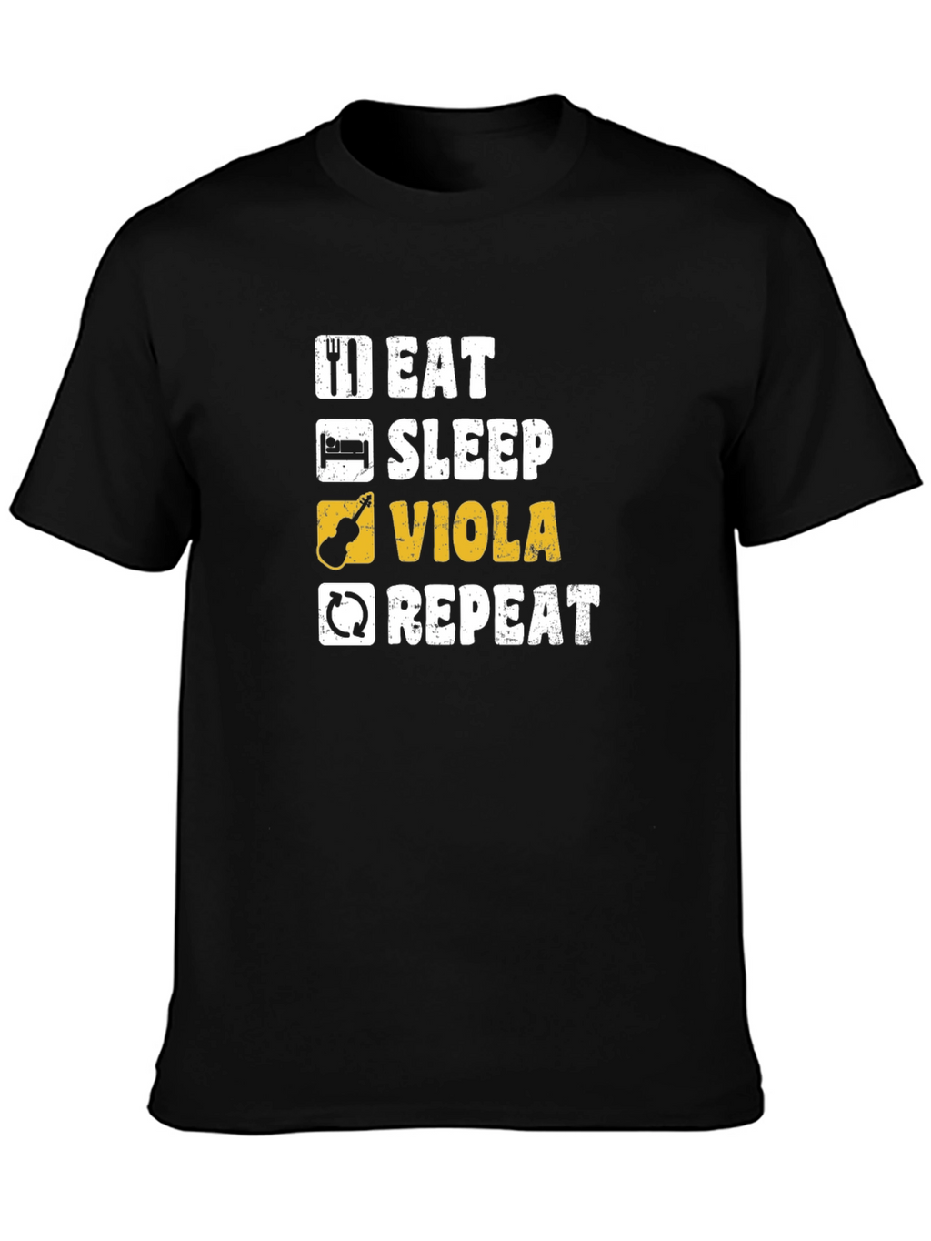 Eat Sleep Viola Repeat Black T-Shirt