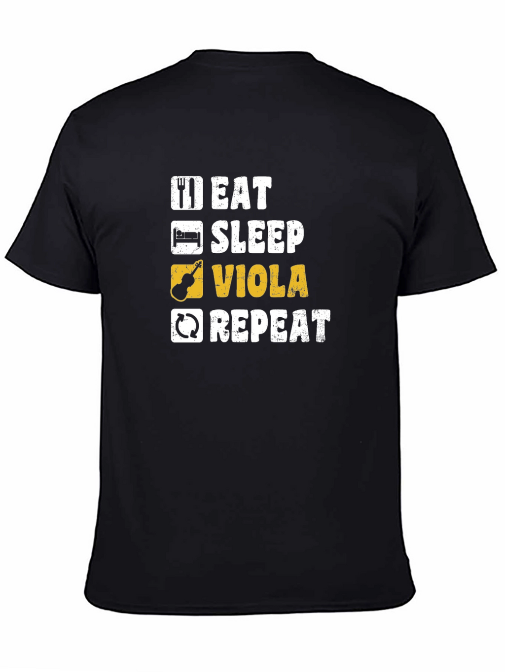 Eat Sleep Viola Repeat Black T-Shirt