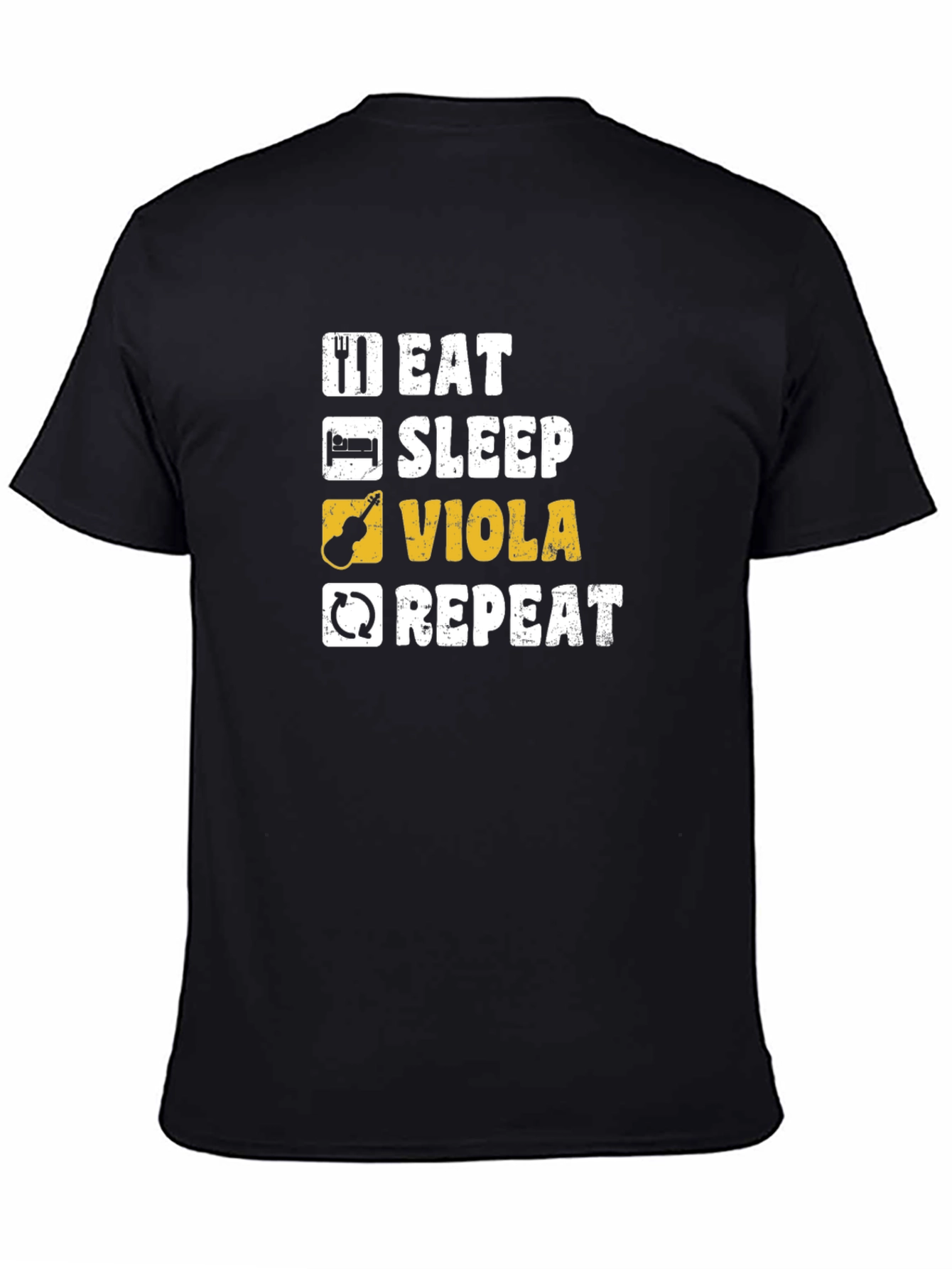 Eat Sleep Viola Repeat Black T-Shirt