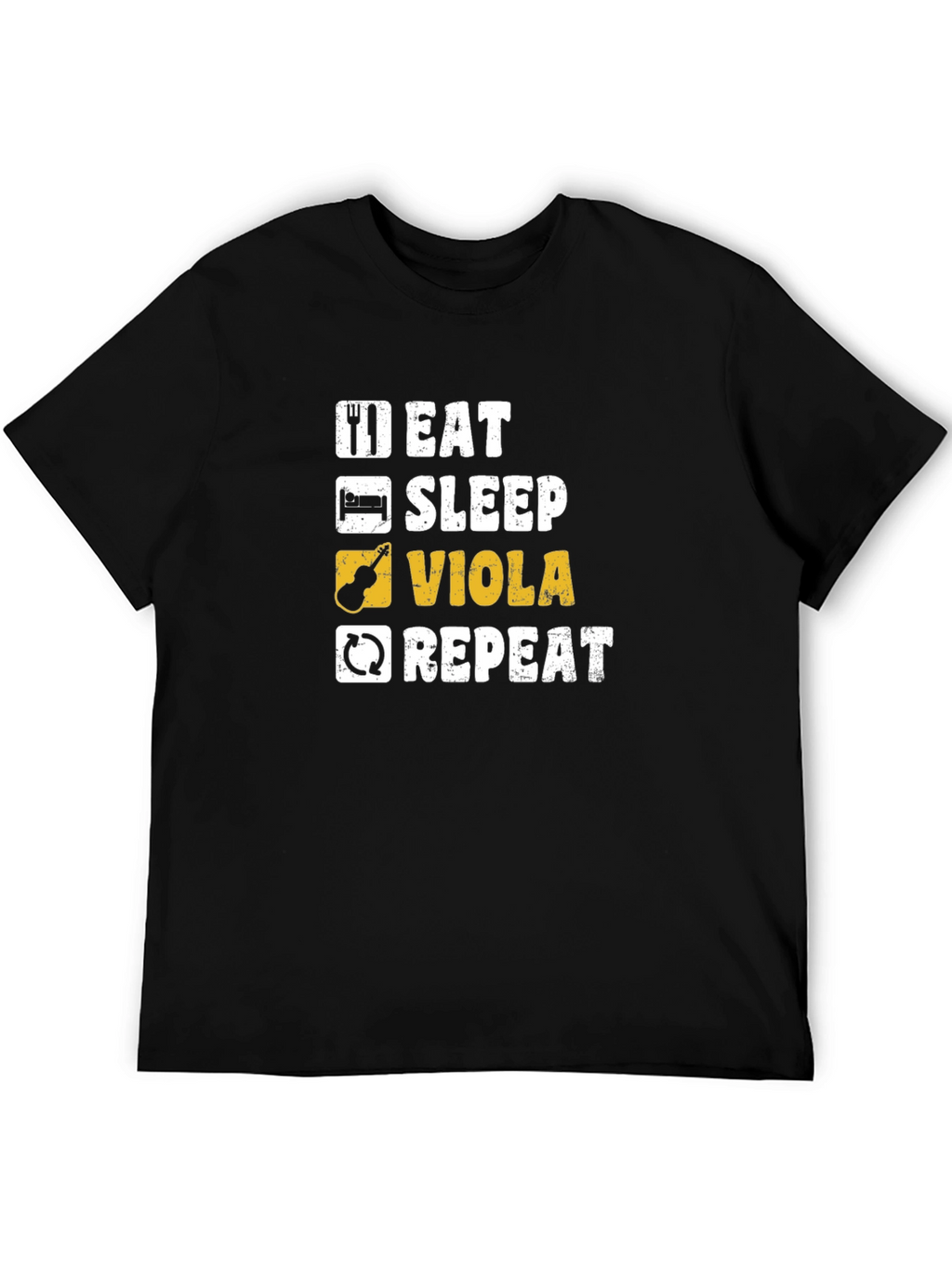 Eat Sleep Viola Repeat Black T-Shirt