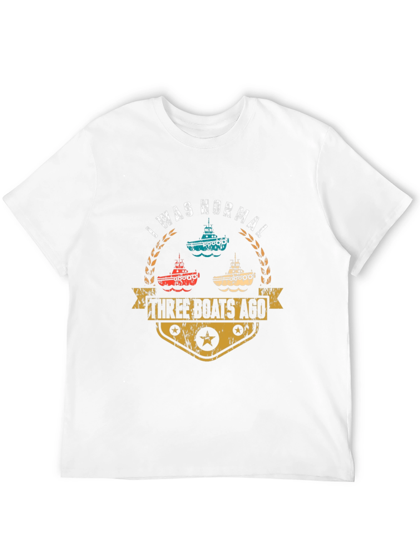 I Was Normal Three Boats Ago Black T-Shirt