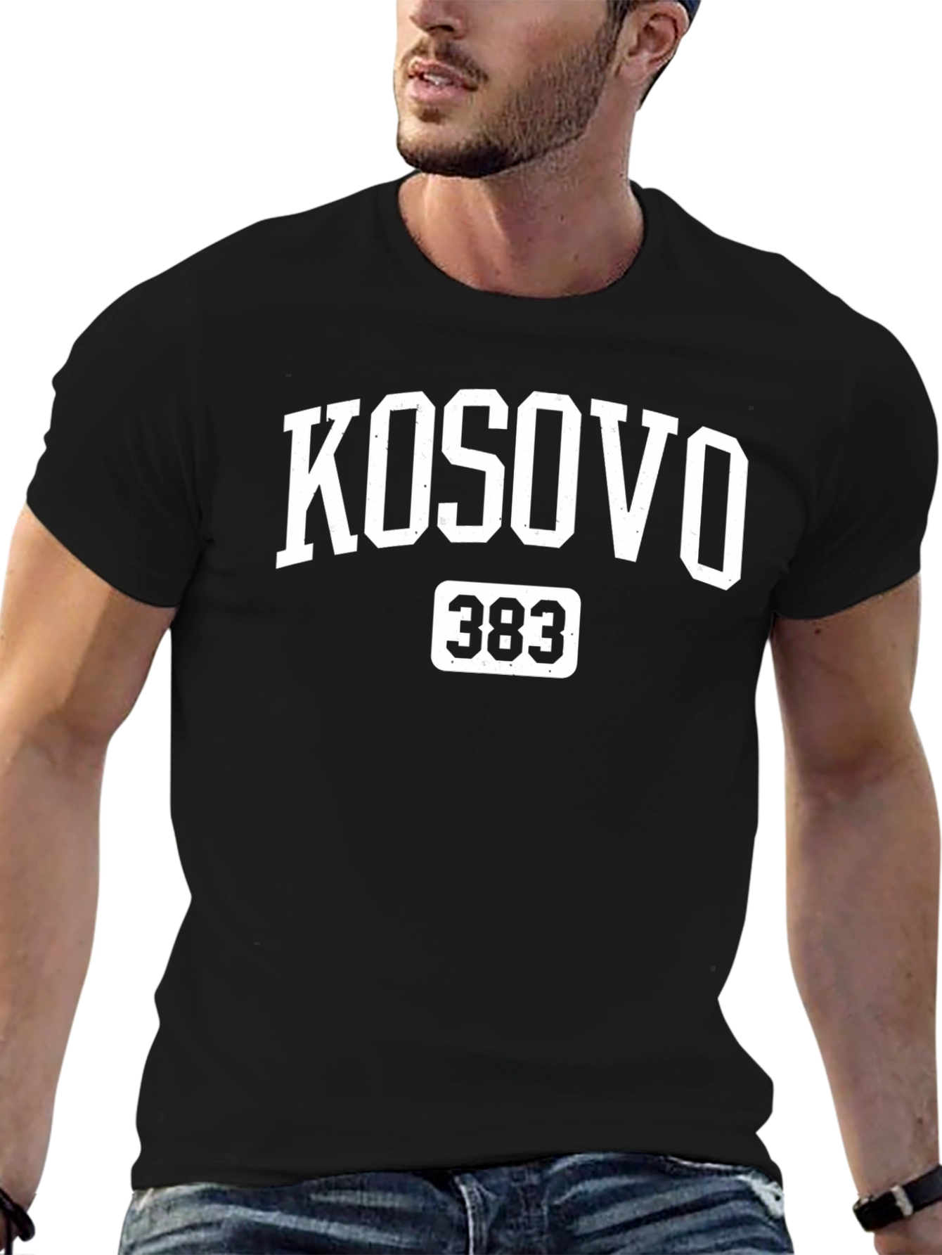 Kosovo 383 Black T-Shirt - Show Your Pride!