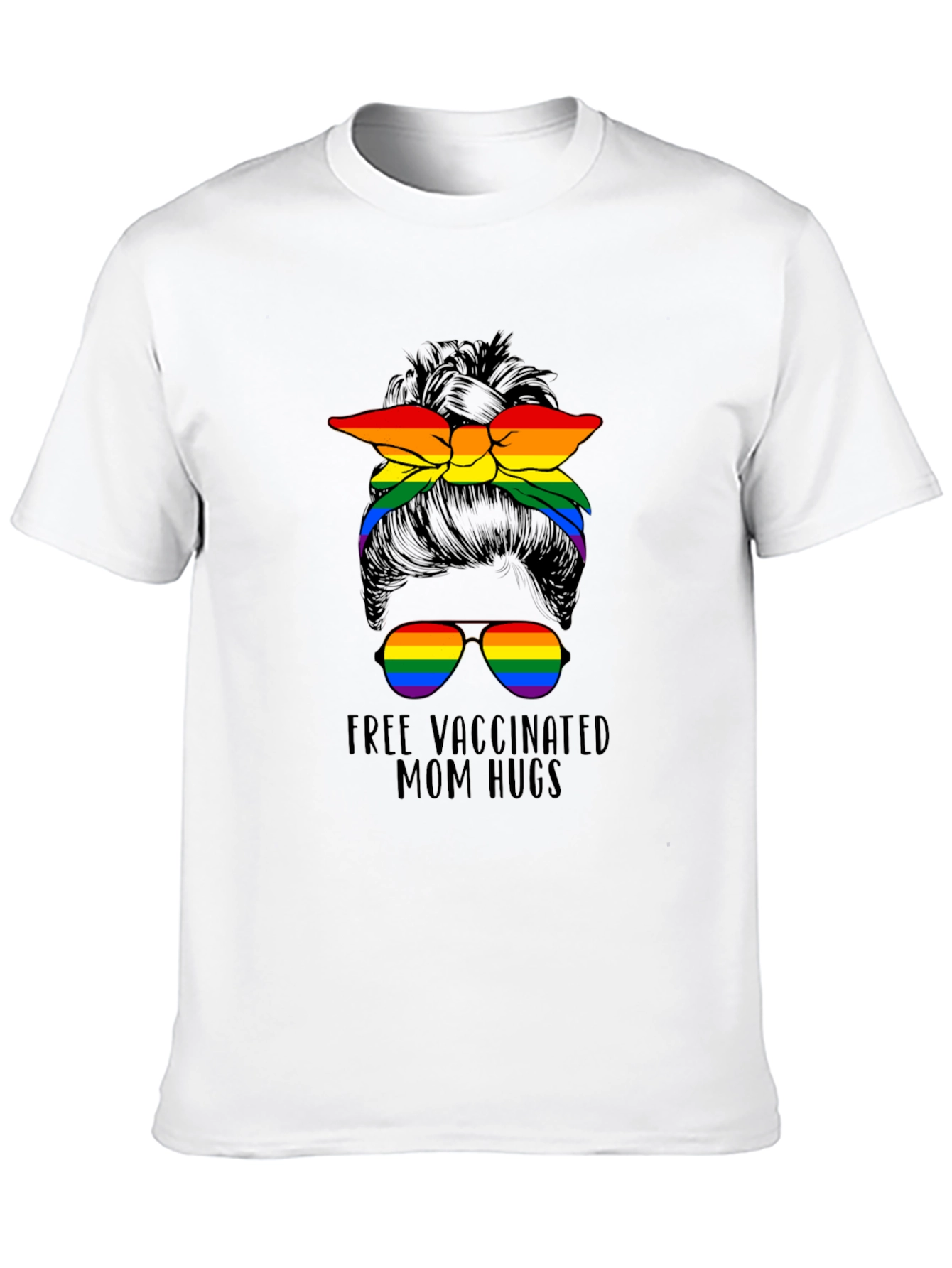 Vaccinated Mom Hugs T-Shirt Rainbow Bandana