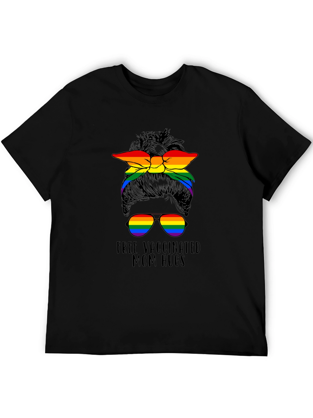 Vaccinated Mom Hugs T-Shirt Rainbow Bandana