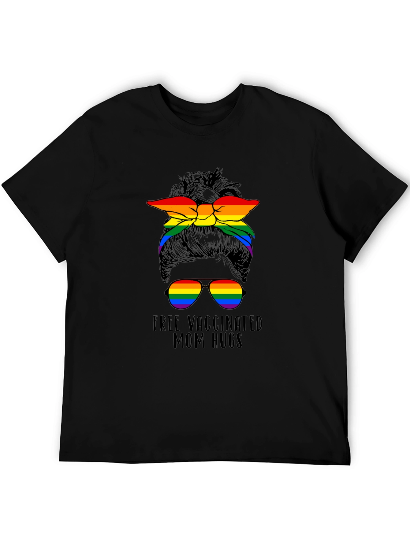 Vaccinated Mom Hugs T-Shirt Rainbow Bandana