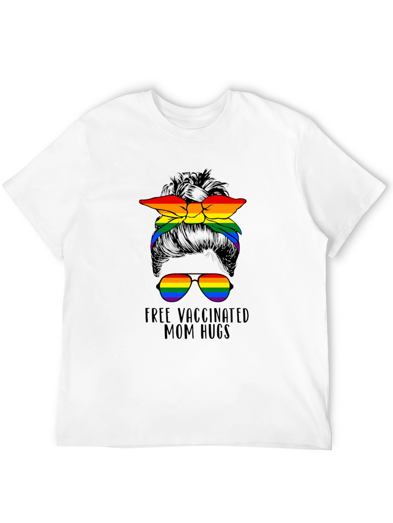 Vaccinated Mom Hugs T-Shirt Rainbow Bandana