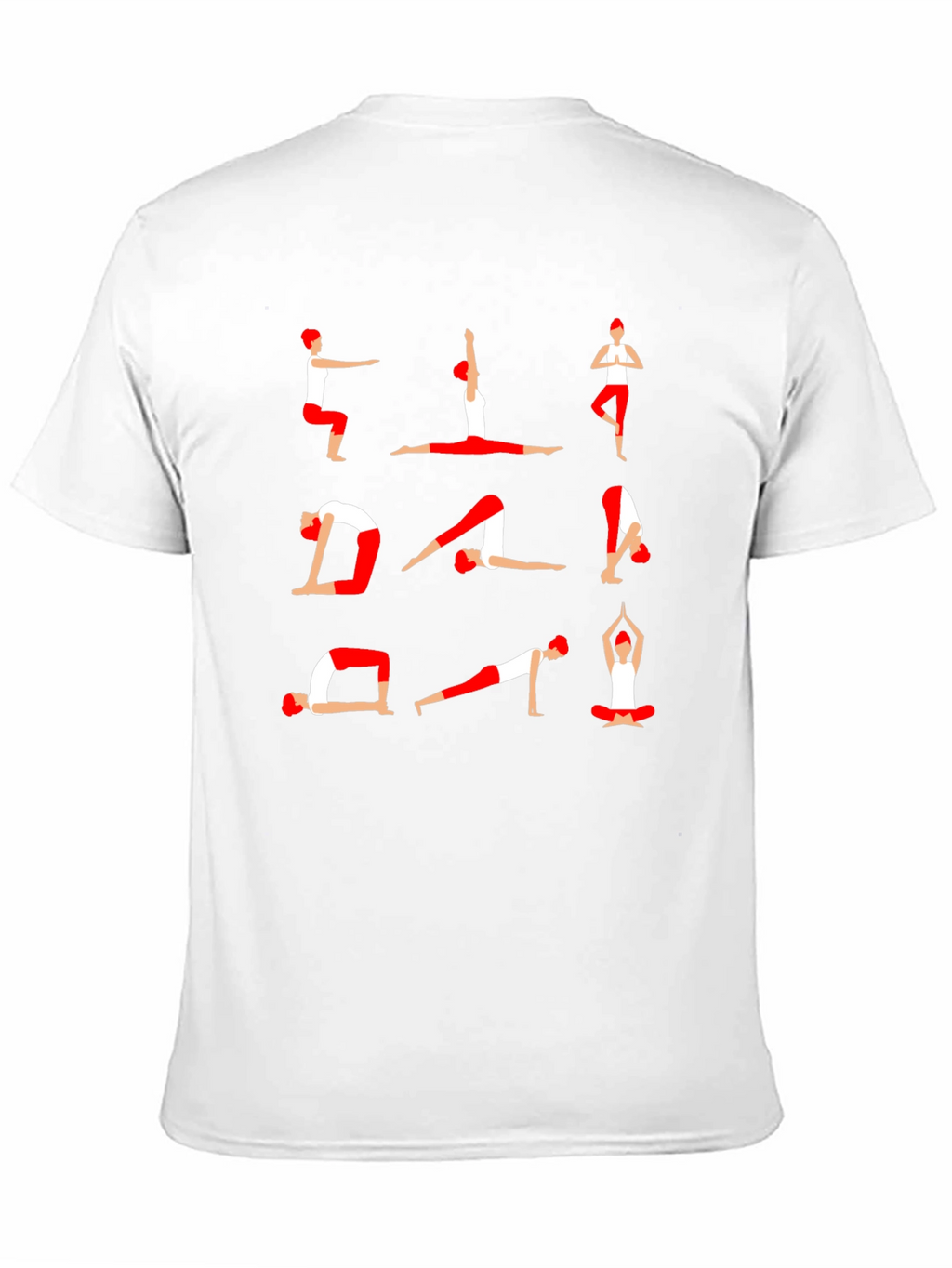Yoga Pose Graphic Print T-Shirt - Black