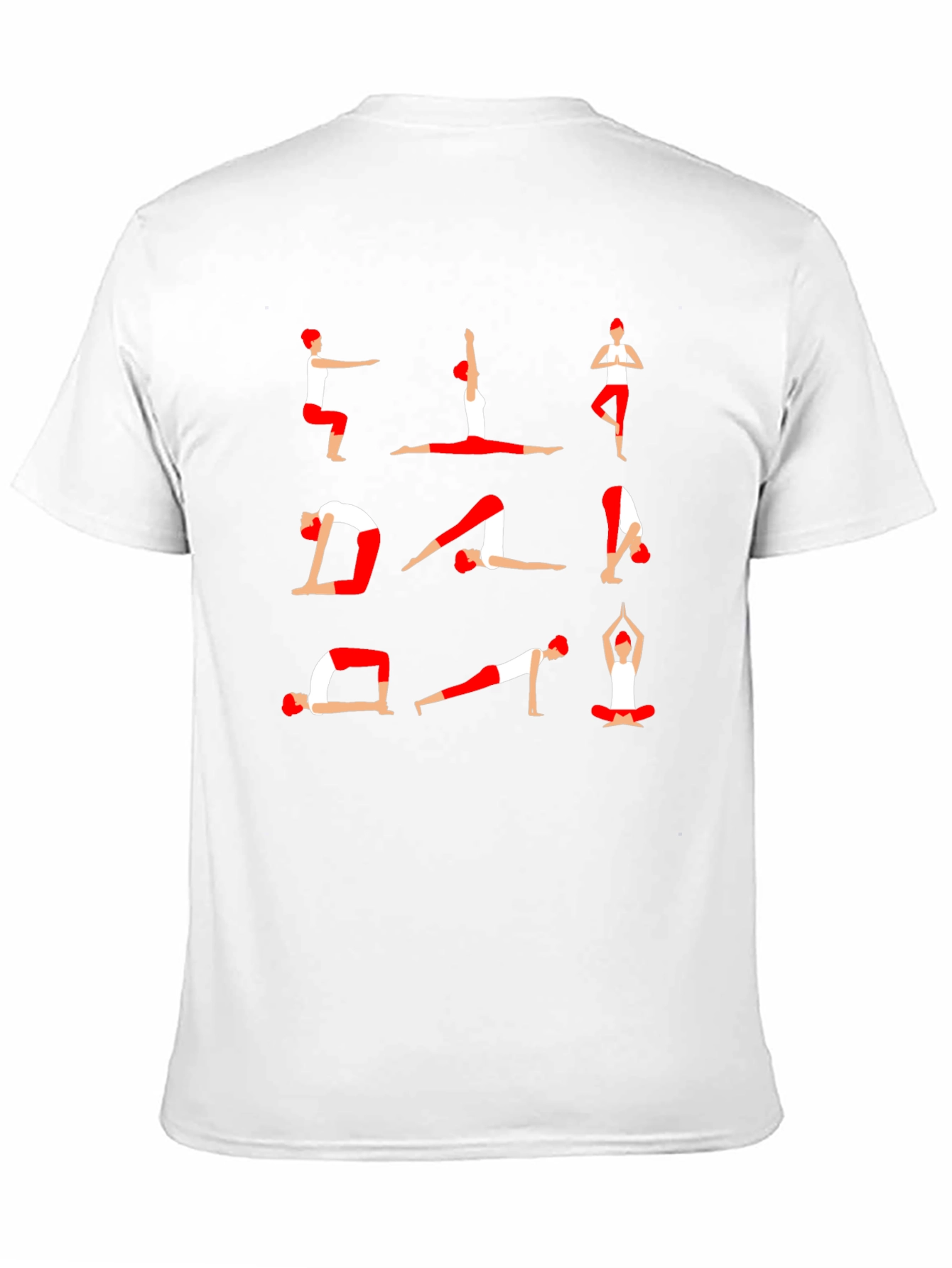 Yoga Pose Graphic Print T-Shirt - Black
