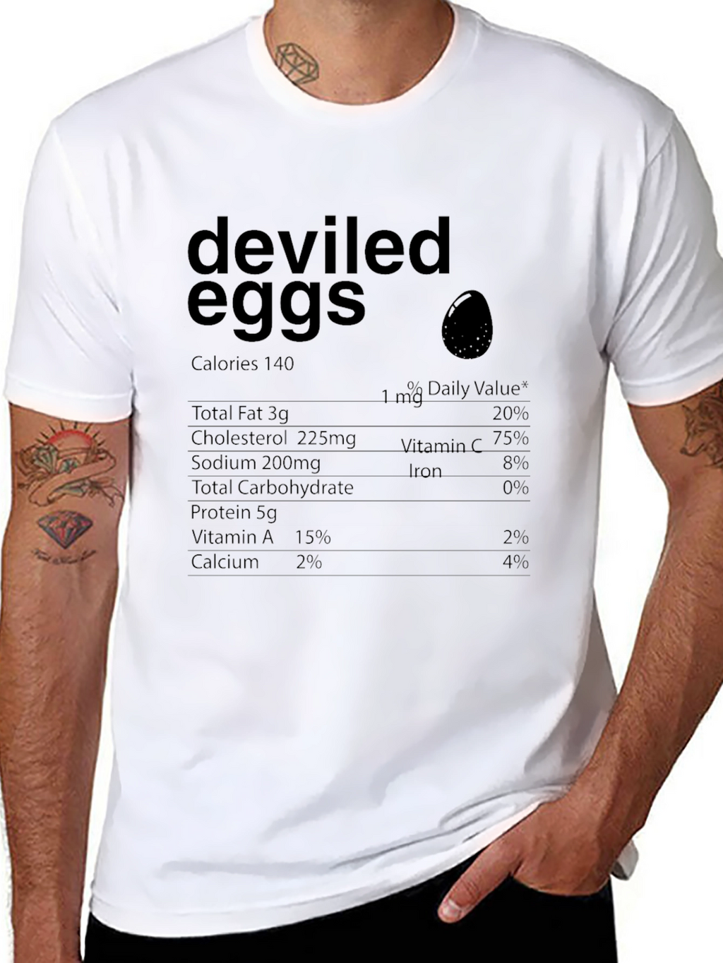 Deviled Eggs Nutrition Facts Graphic T-Shirt