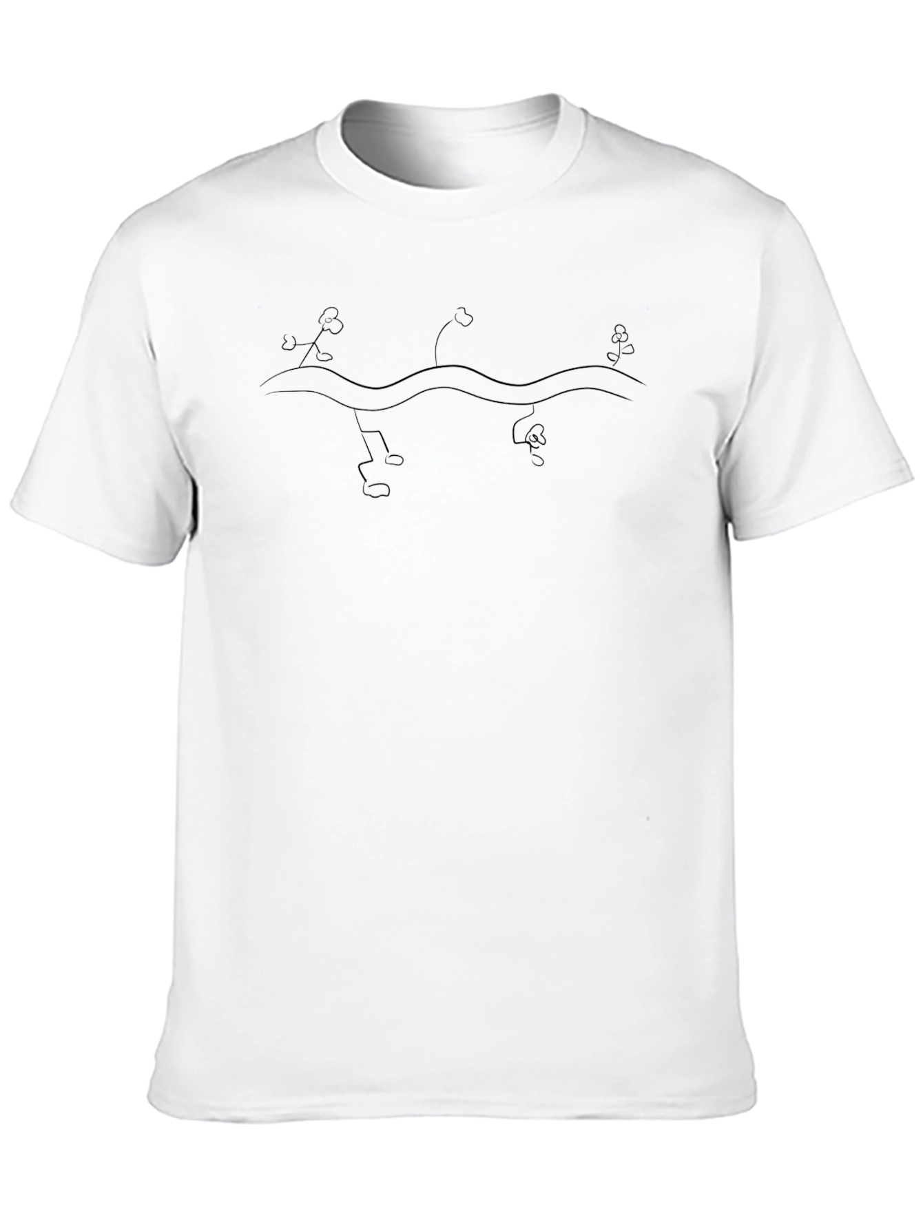 Mens Black Graphic Tee - Abstract Figures