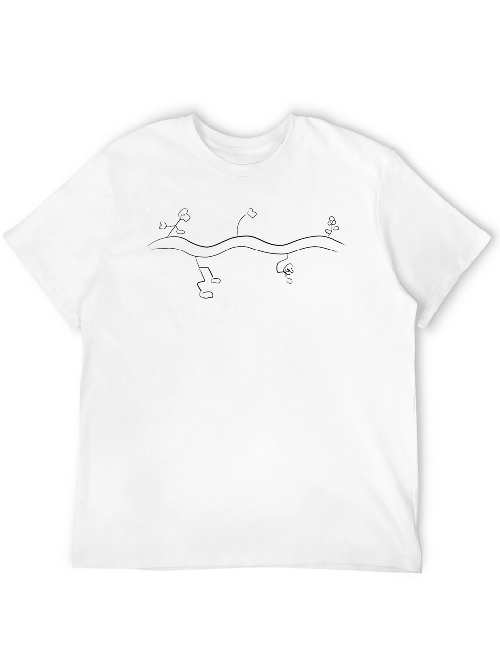 Mens Black Graphic Tee - Abstract Figures