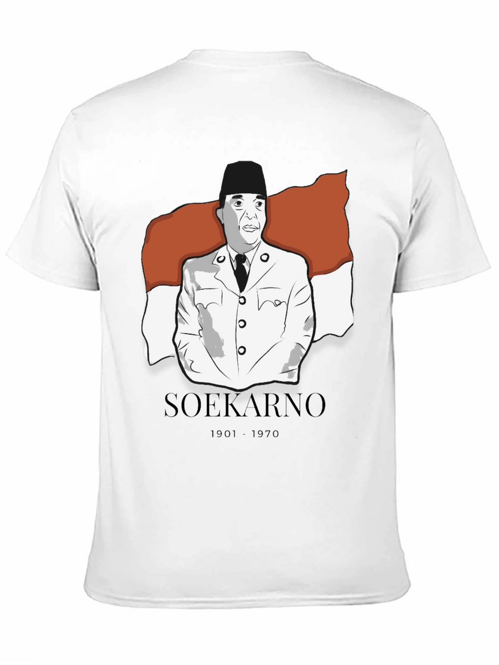 Soekarno Graphic Tee - Black Cotton Blend T-Shirt