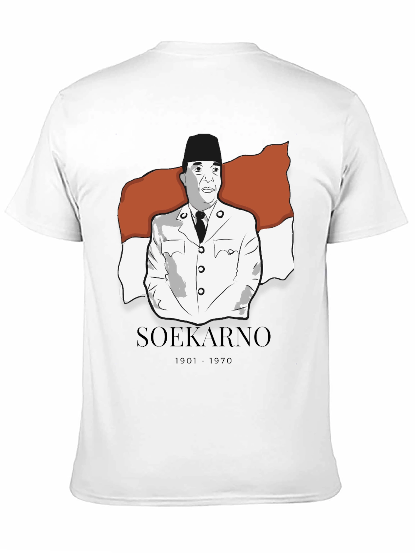 Soekarno Graphic Tee - Black Cotton Blend T-Shirt