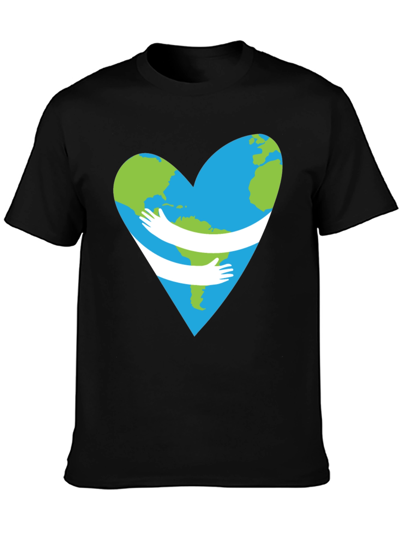 Earth Heart Hug Graphic T-Shirt - Save the Planet Tee