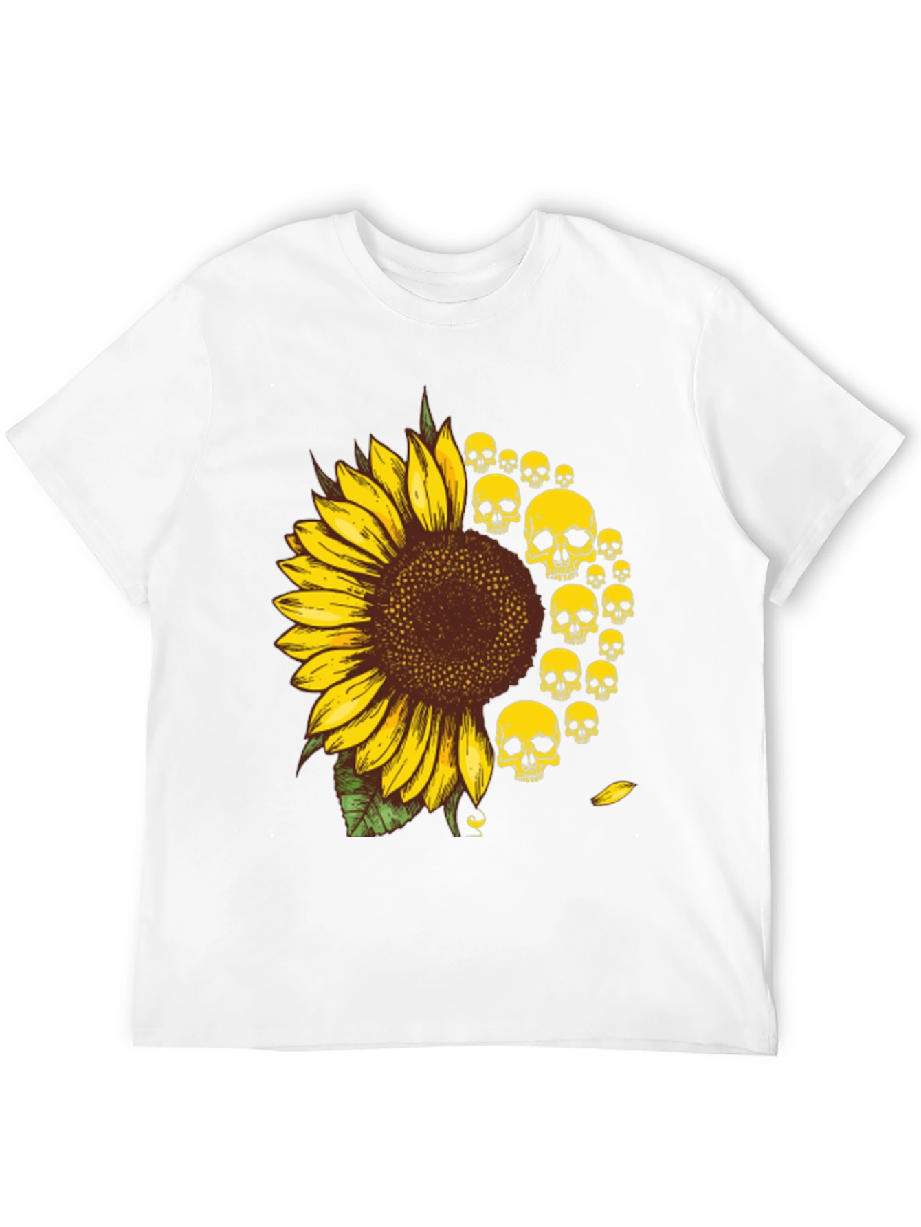 Skull Sunflower Graphic Tee - Unisex Cotton T-Shirt