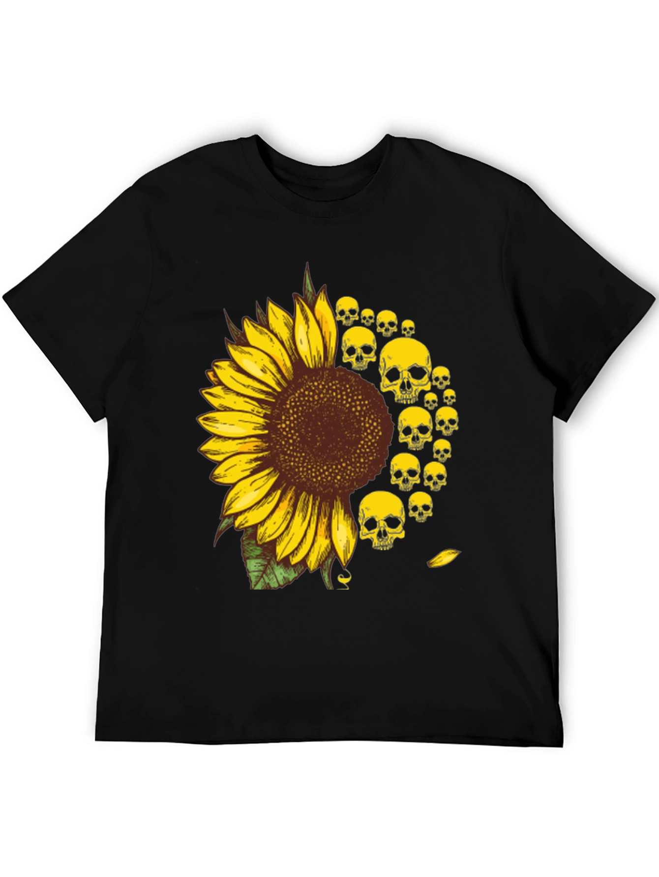 Skull Sunflower Graphic Tee - Unisex Cotton T-Shirt