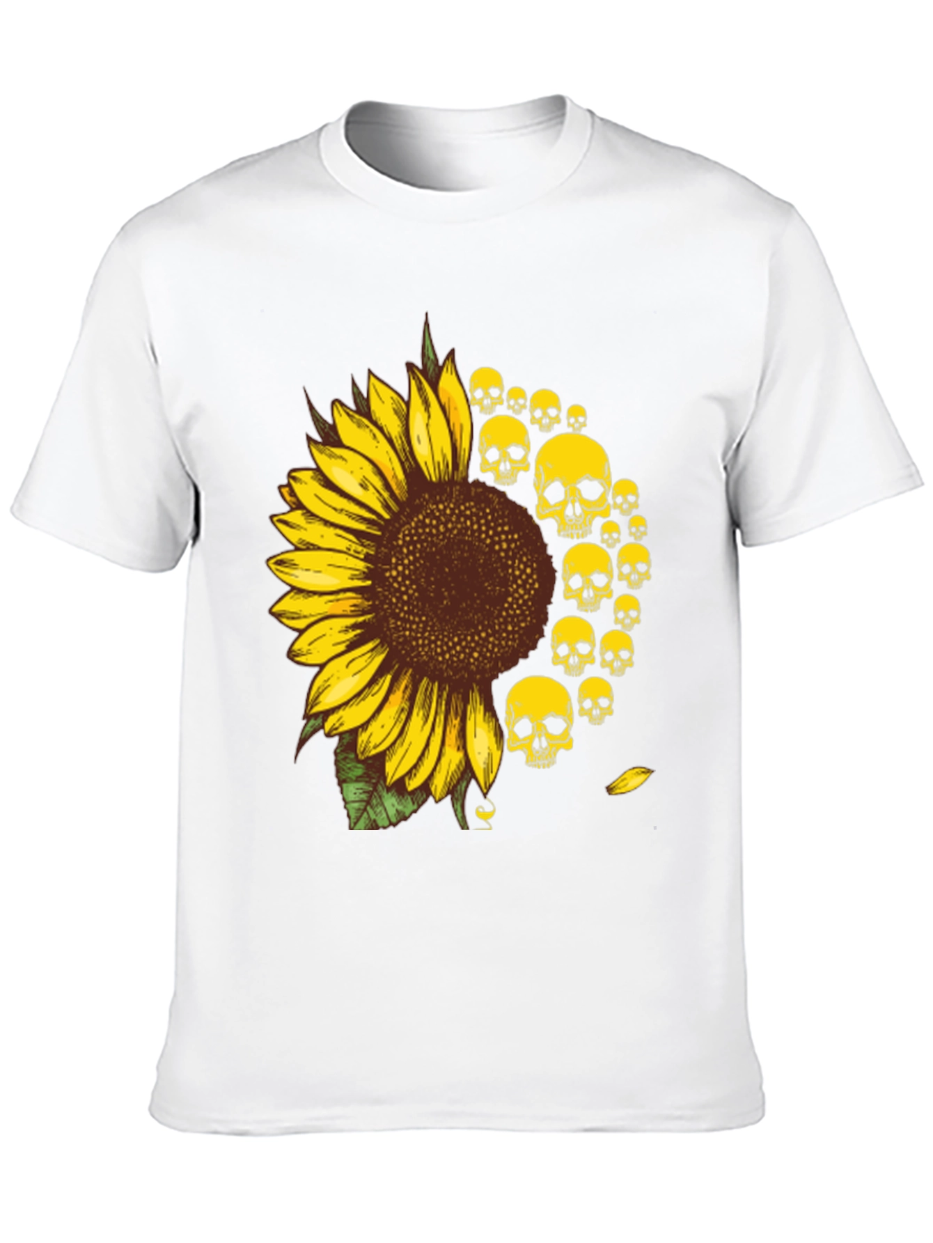 Skull Sunflower Graphic Tee - Unisex Cotton T-Shirt