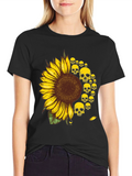Skull Sunflower Graphic Tee - Unisex Cotton T-Shirt