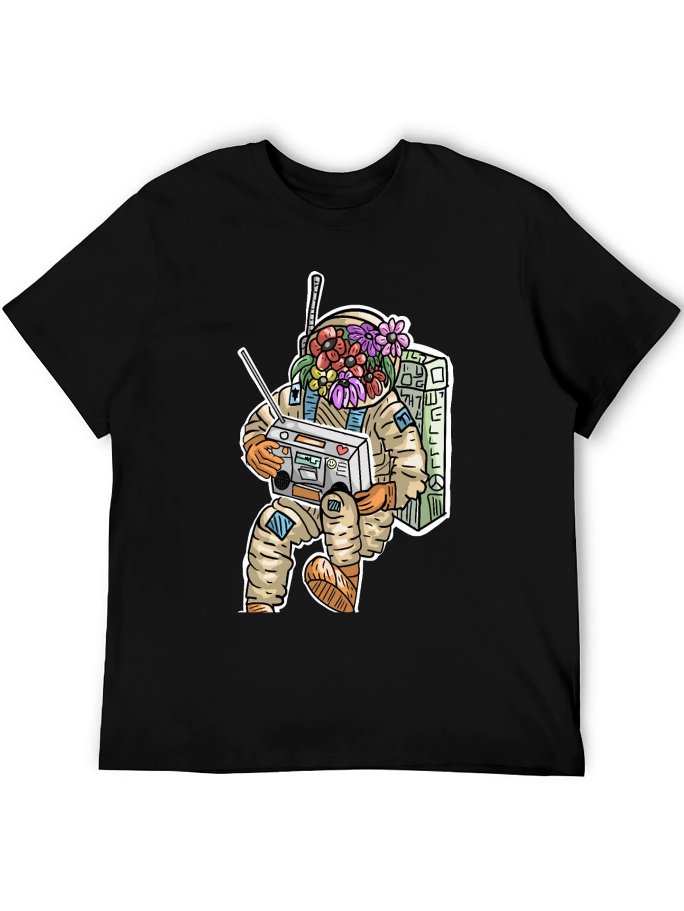 Astronaut Boombox Graphic Tee - Cool Casual Wear