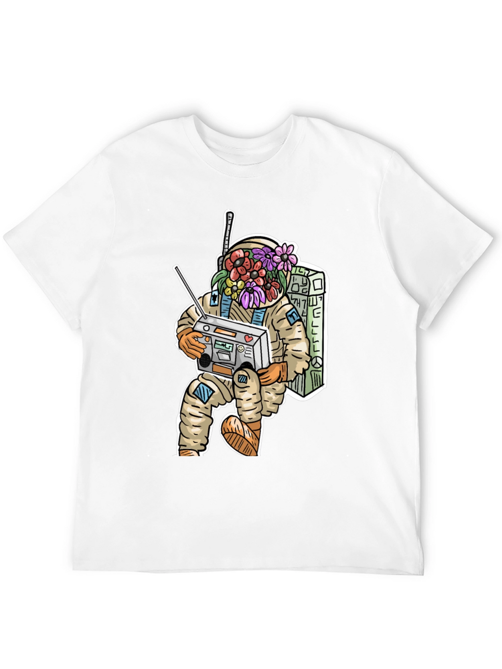 Astronaut Boombox Graphic Tee - Cool Casual Wear