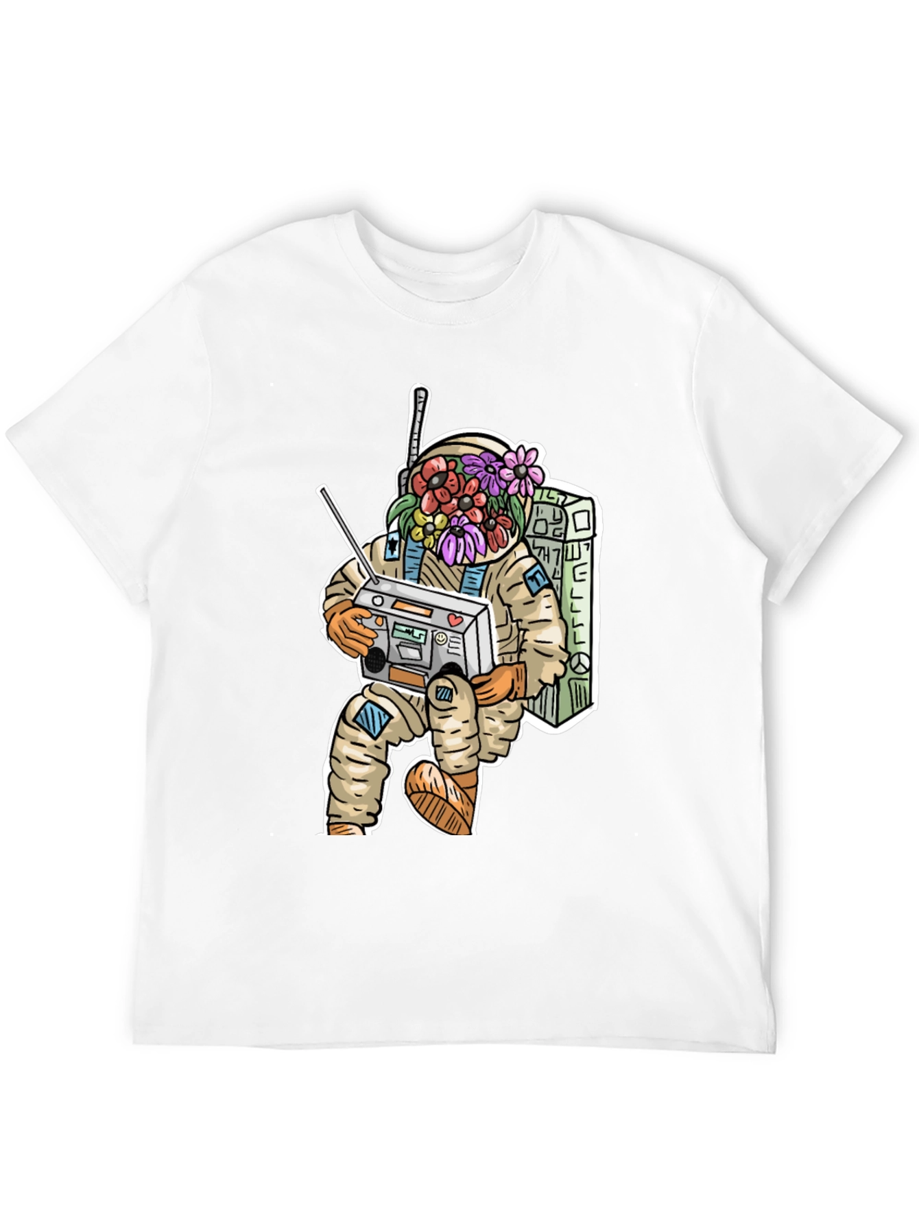 Astronaut Boombox Graphic Tee - Cool Casual Wear