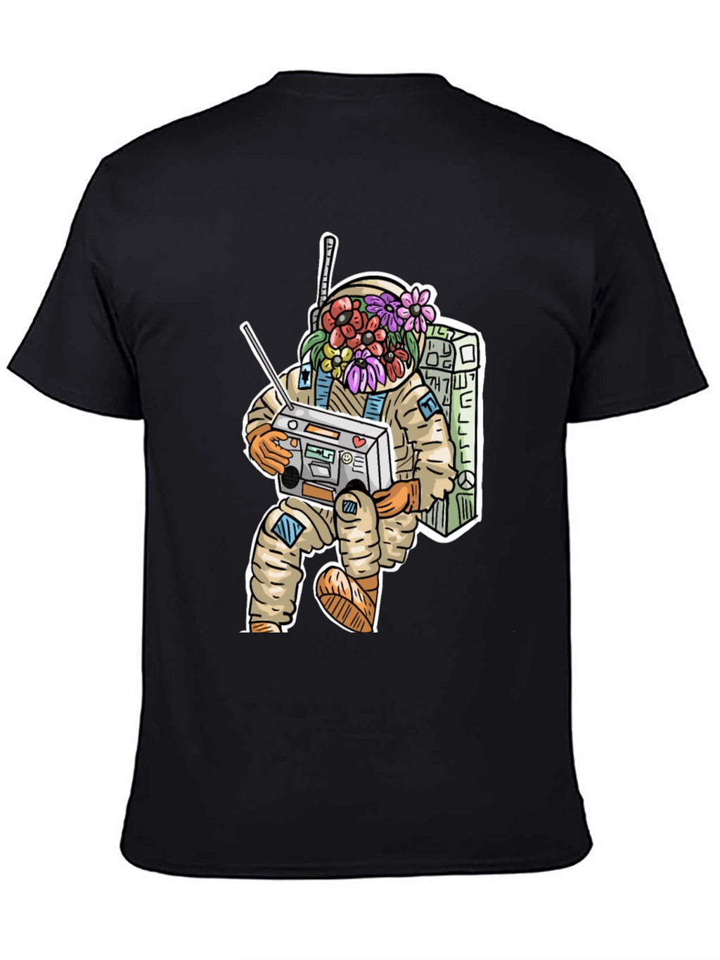 Astronaut Boombox Graphic Tee - Cool Casual Wear