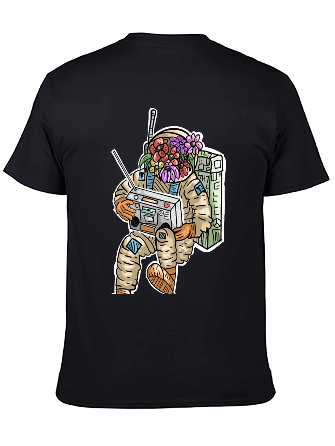 Astronaut Boombox Graphic Tee - Cool Casual Wear
