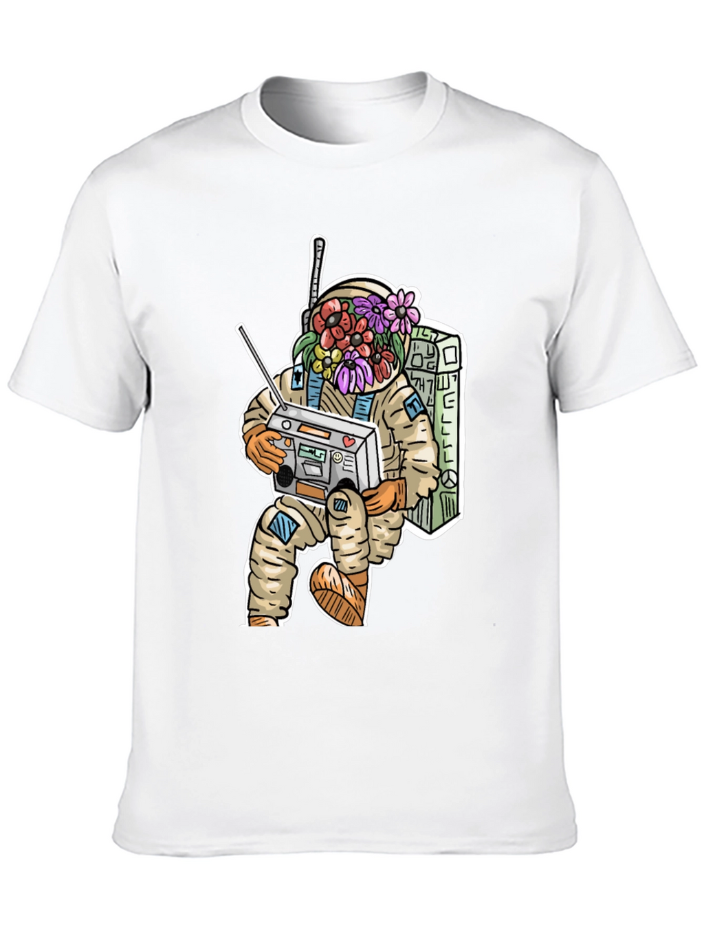 Astronaut Boombox Graphic Tee - Cool Casual Wear