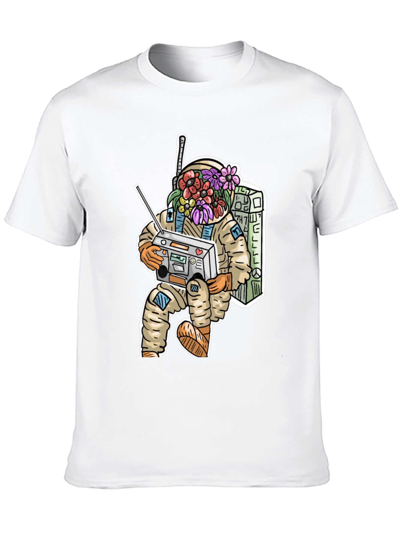 Astronaut Boombox Graphic Tee - Cool Casual Wear
