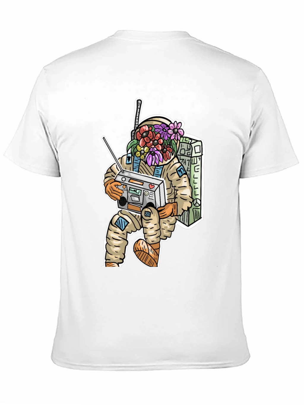 Astronaut Boombox Graphic Tee - Cool Casual Wear