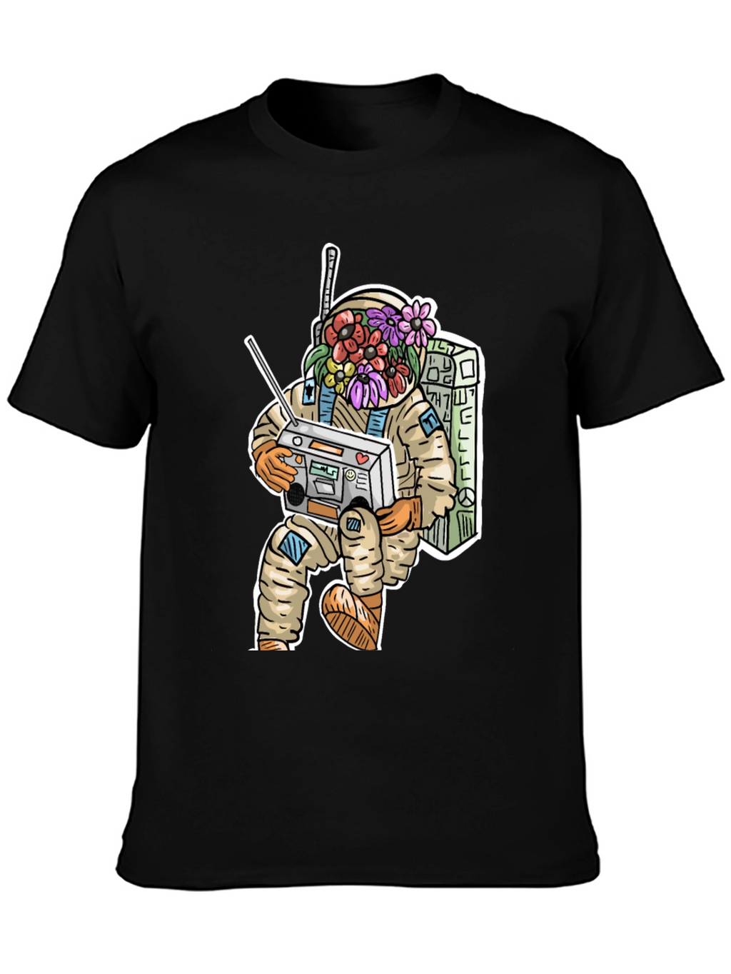 Astronaut Boombox Graphic Tee - Cool Casual Wear
