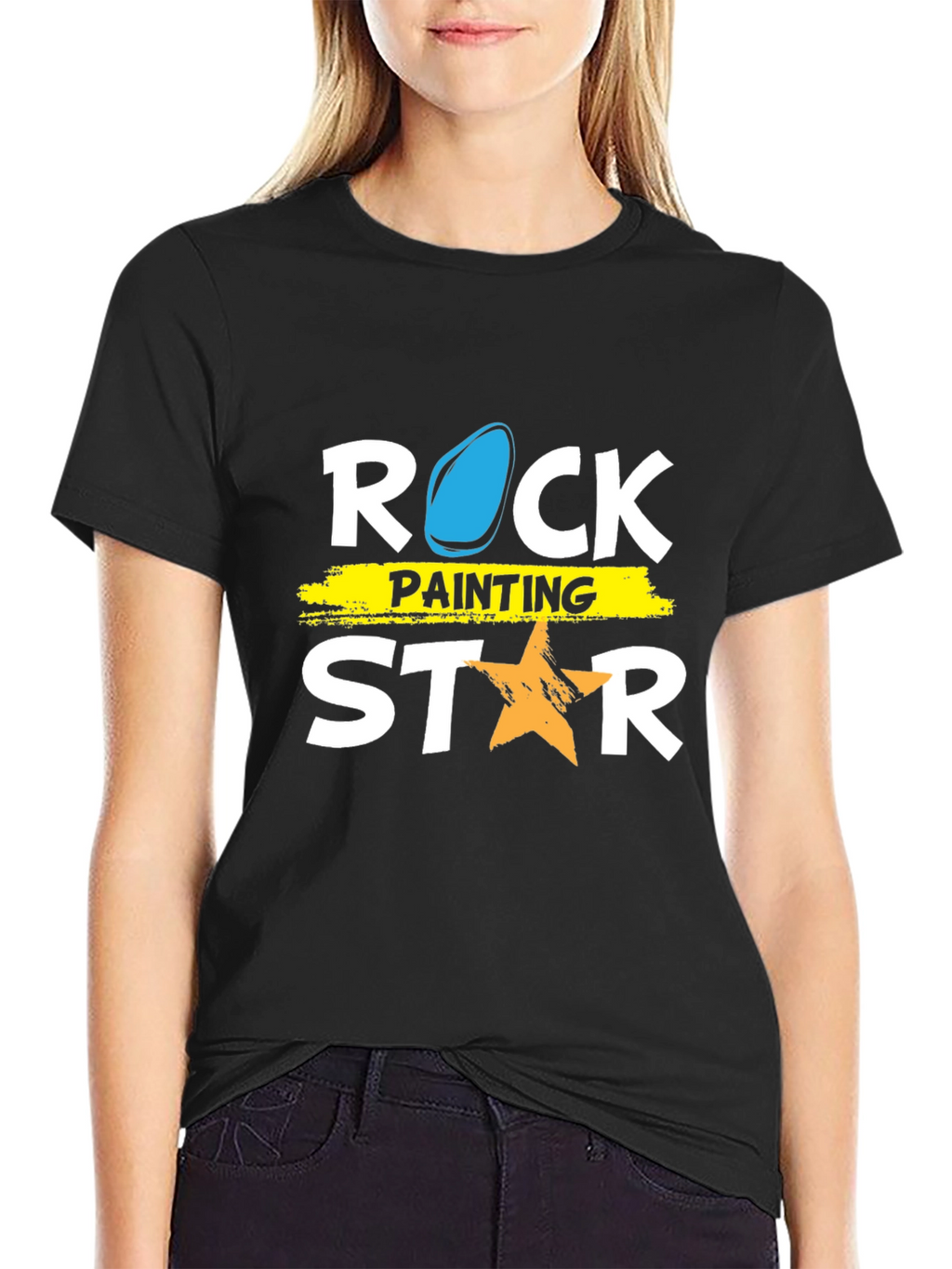 Rock Painting Star Graphic Tee - Trendy Casual Shirt
